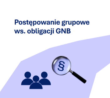Fioletowa droga z napisem postępowanie grupowe w sprawie obligacji GNB