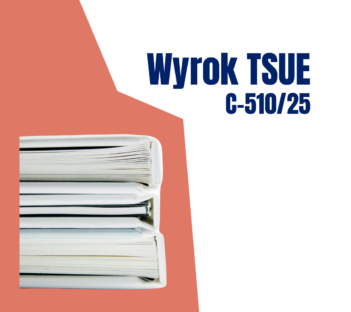 grafika z ksiązkami po lewej stronie i napisem Wyrok TSUE c510 łamane na 25