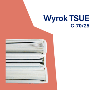grafika ze stertą książek i napisem Wyrok TSUE C-70/25